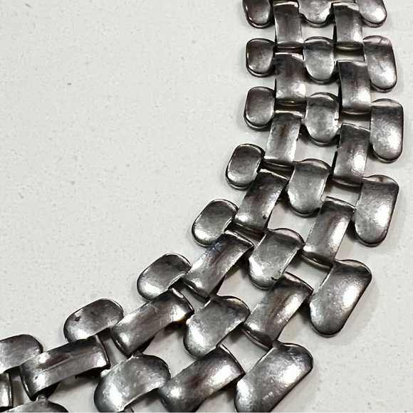 Panther Link / 5 Row Brick Link Chain Collar Necklace 17.5” - Picture 10 of 16